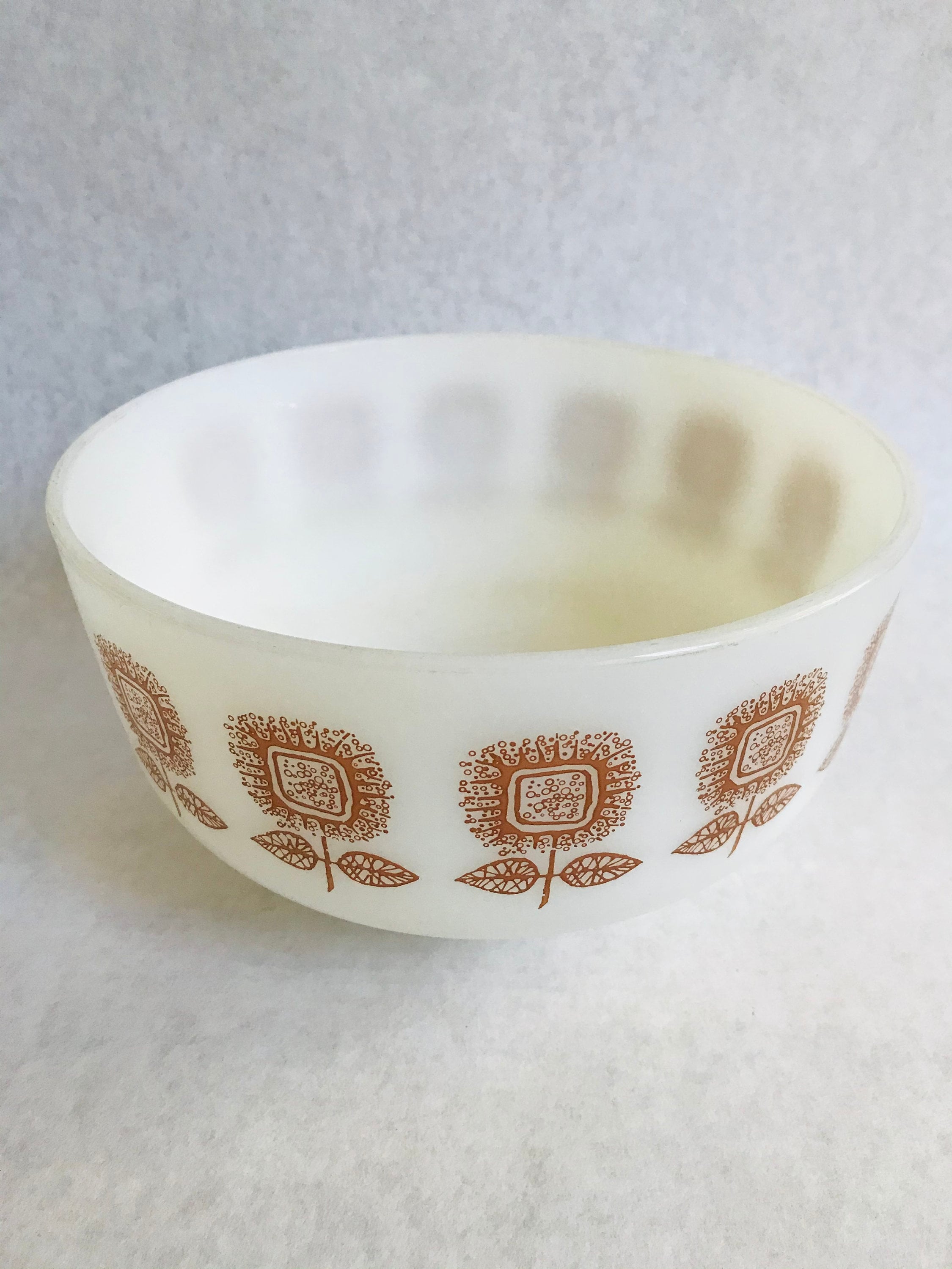 Vintage Sunflower Bowl Federal Glass Milk Glass Bowl Vintage Etsy UK