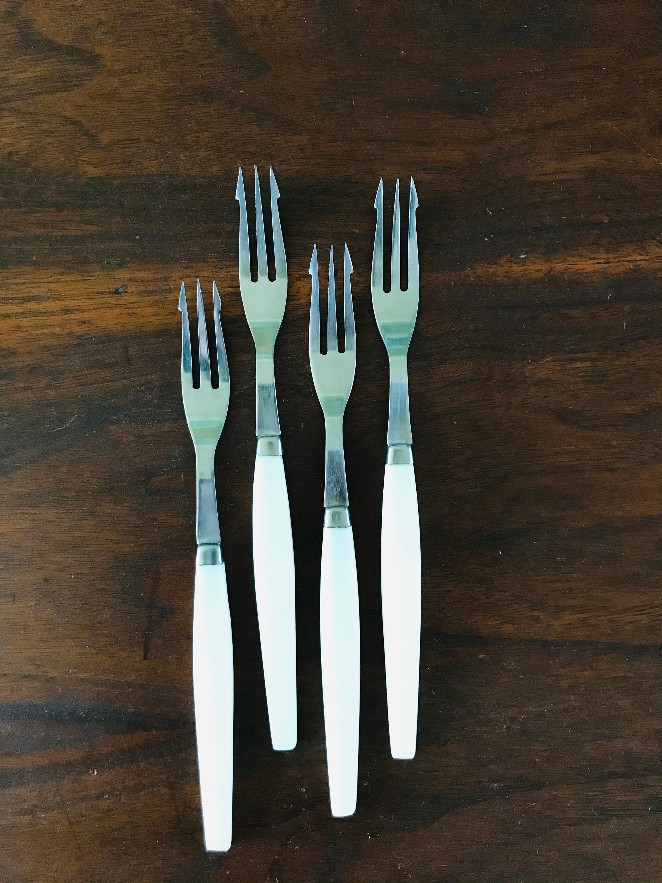 Vintage Dessert Forks Vintage Fondue Forks White Handled MCM Etsy