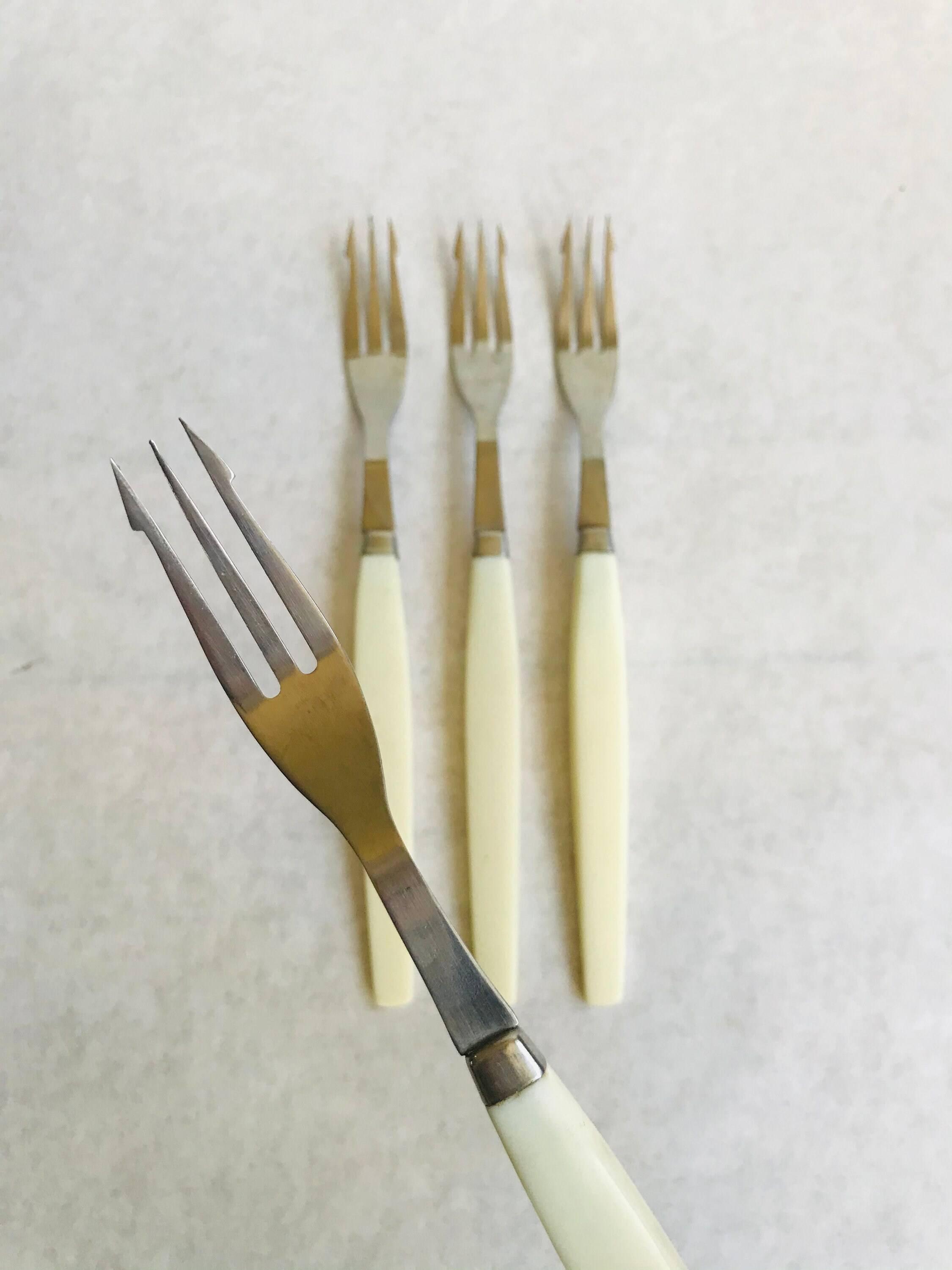 Vintage Dessert Forks Vintage Fondue Forks White Handled MCM Etsy