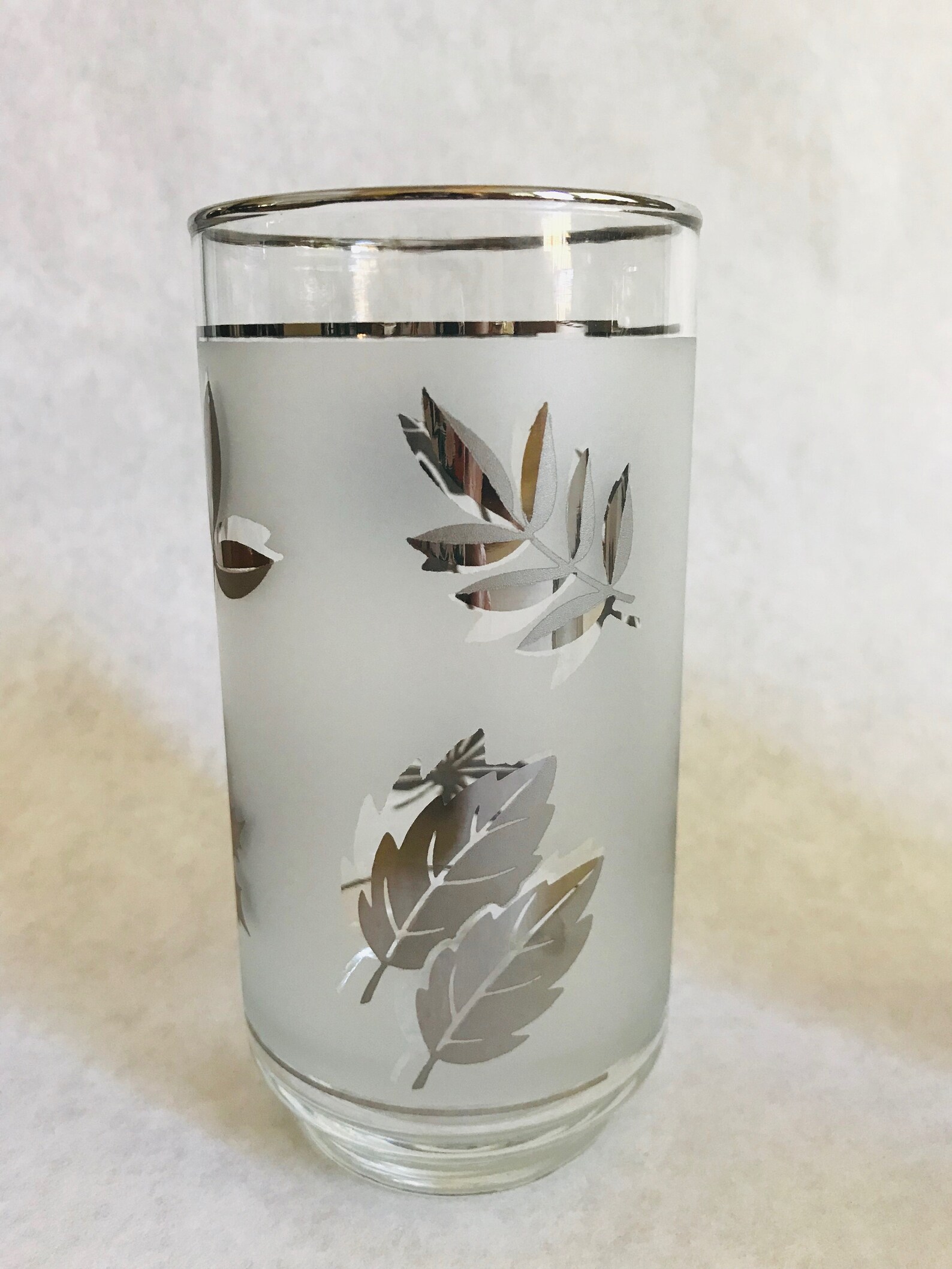 Vintage frosted leaf tumblers Vintage Libbey Silver Leaf Etsy