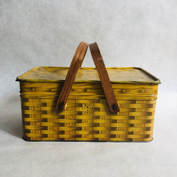 Tin Picnic Basket Etsy