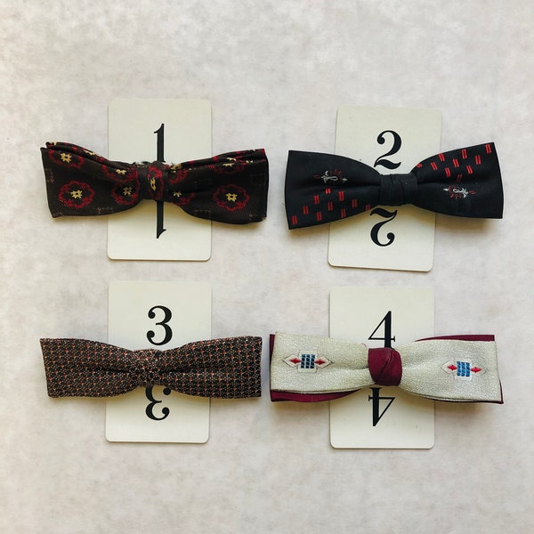 Vintage bow ties your choice, vintage clip on bowties, MCM bowties, vintage ties, midcentury bowties, midcentury ties