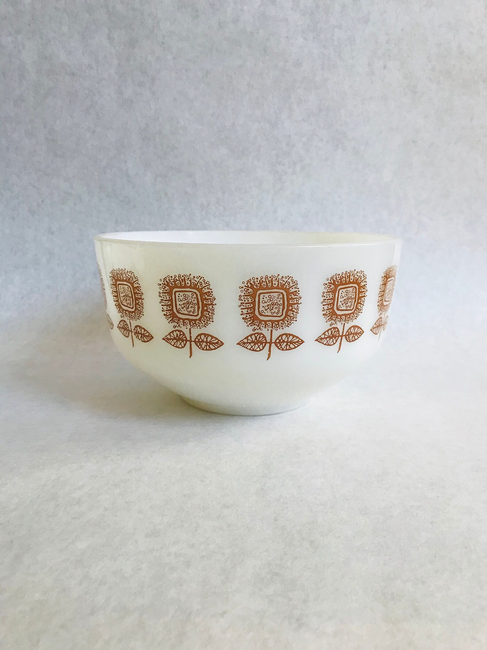 Vintage Sunflower Bowl Federal Glass Milk Glass Bowl Vintage Etsy UK