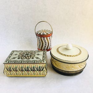 Vintage Decorative Biscuit Tin Collection, Ornate Kitchen Storage