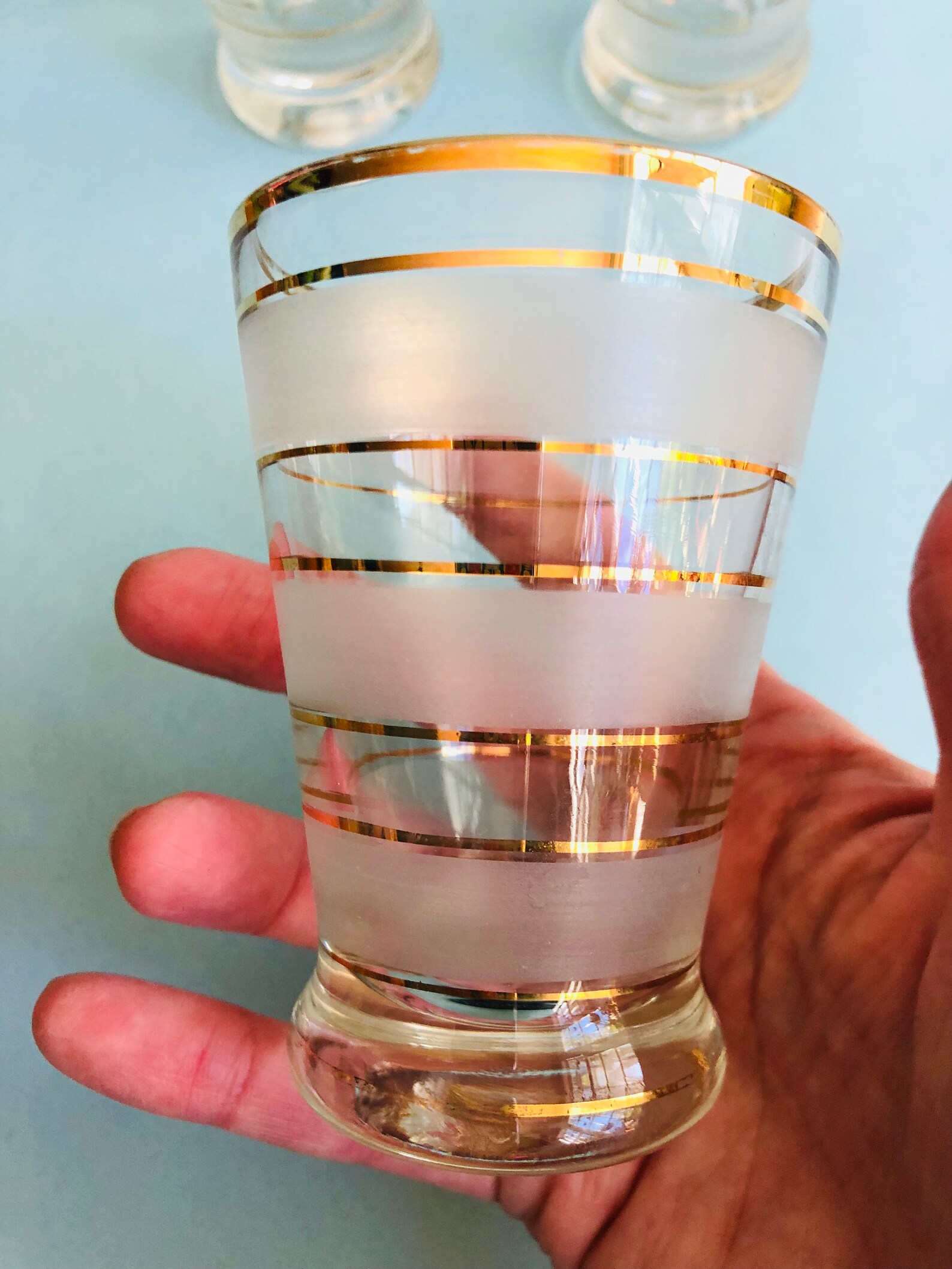 Vintage Etched Juice Glasses Vintage Aperitif Glasses MCM Etsy