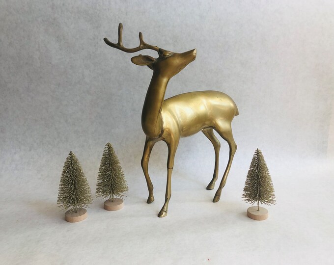 Vintage Extra Large Brass Deer, Vintage Brass Deer, Large Vintage Brass Deer, Vintage Brass