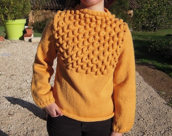 Pull-over point fantaisie fait main