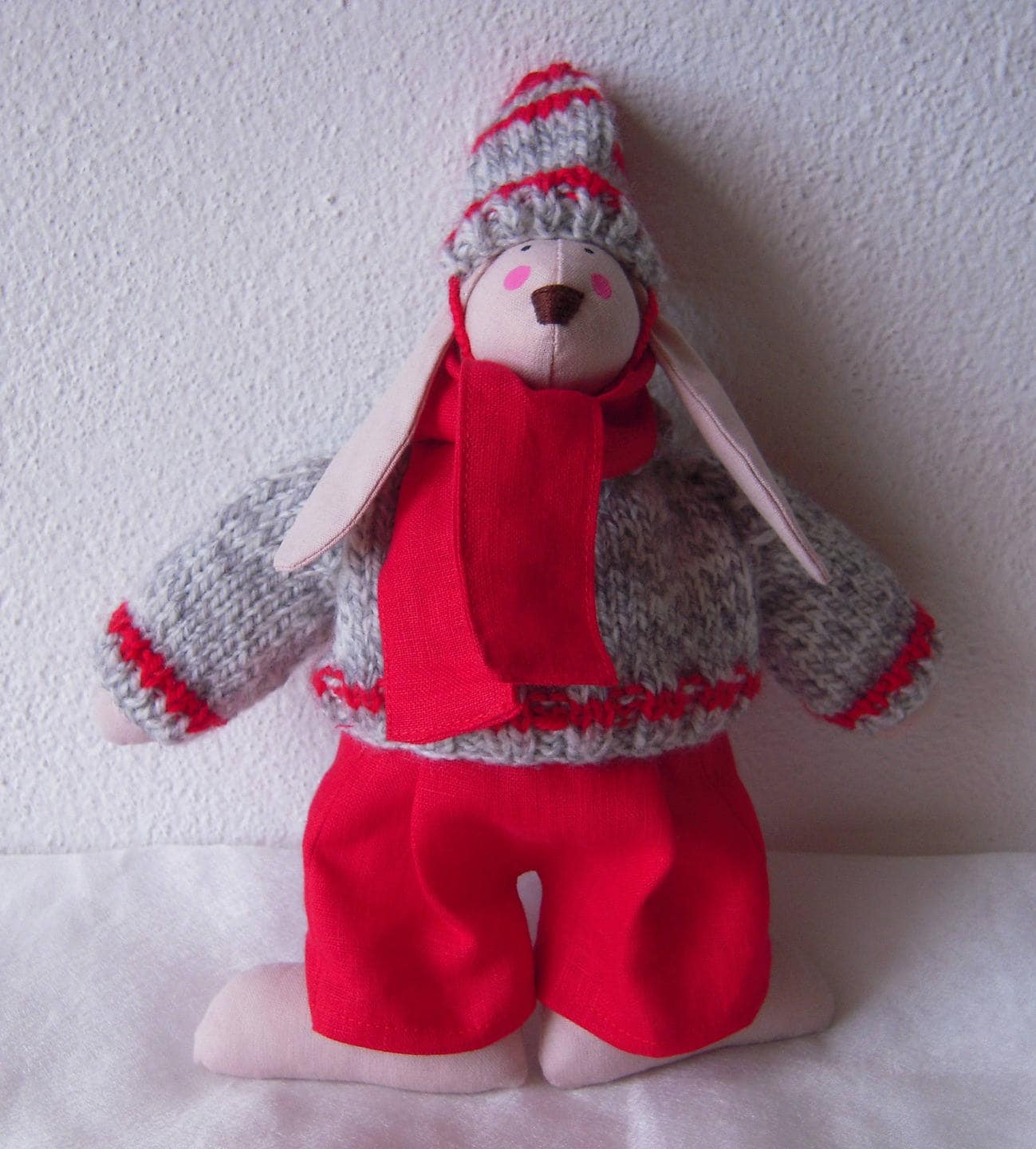 Doudou Lapin en Tissu, Brrr Le Petit Frileux 