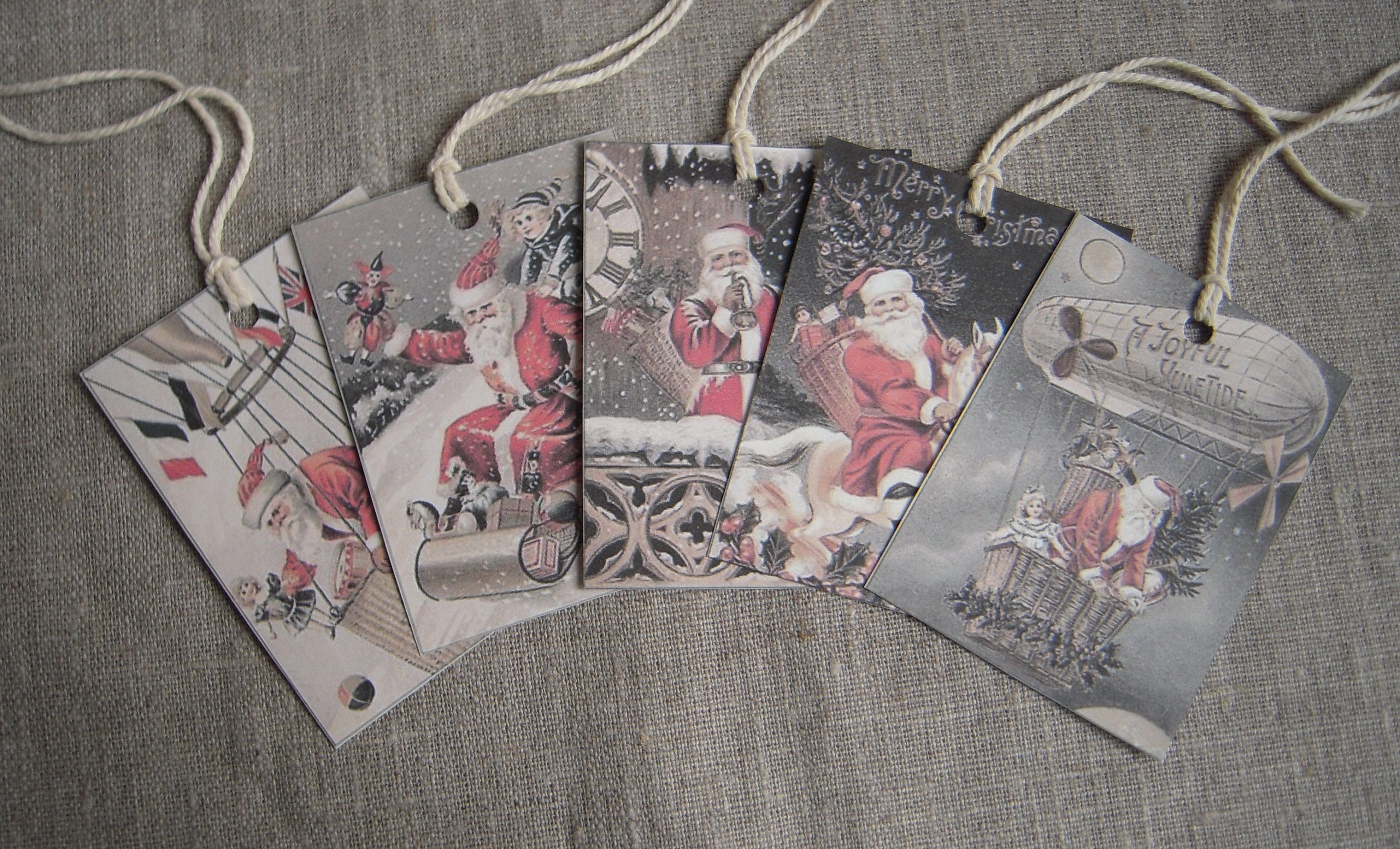 Lot De 8 étiquettes Cadeaux Vintage à Accrocher – Design Italien Années 50-60