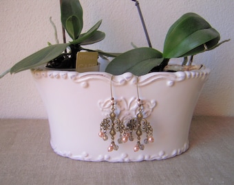 Boucles D'oreilles Perle Fleur En Fimo Rouge Vif - Fait Main En France (idée Cadeau)