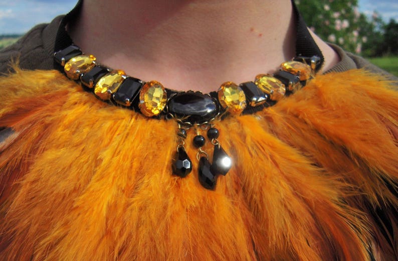 Breastplate necklace with feathers The Phoenix image 5