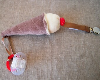 Clip - pacifier little vanilla ice cream cone