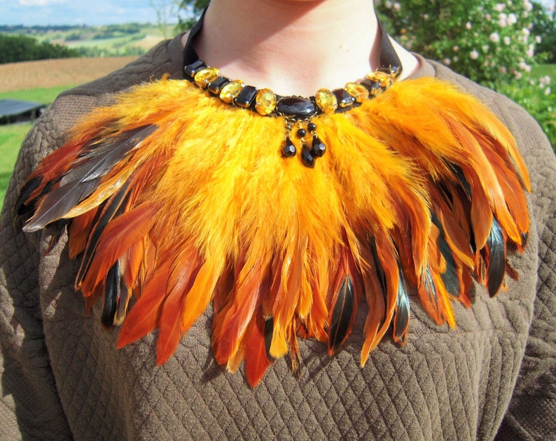 Breastplate necklace with feathers The Phoenix image 4