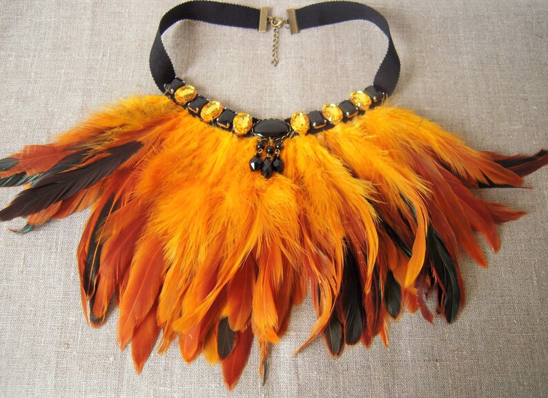 Breastplate necklace with feathers The Phoenix image 2