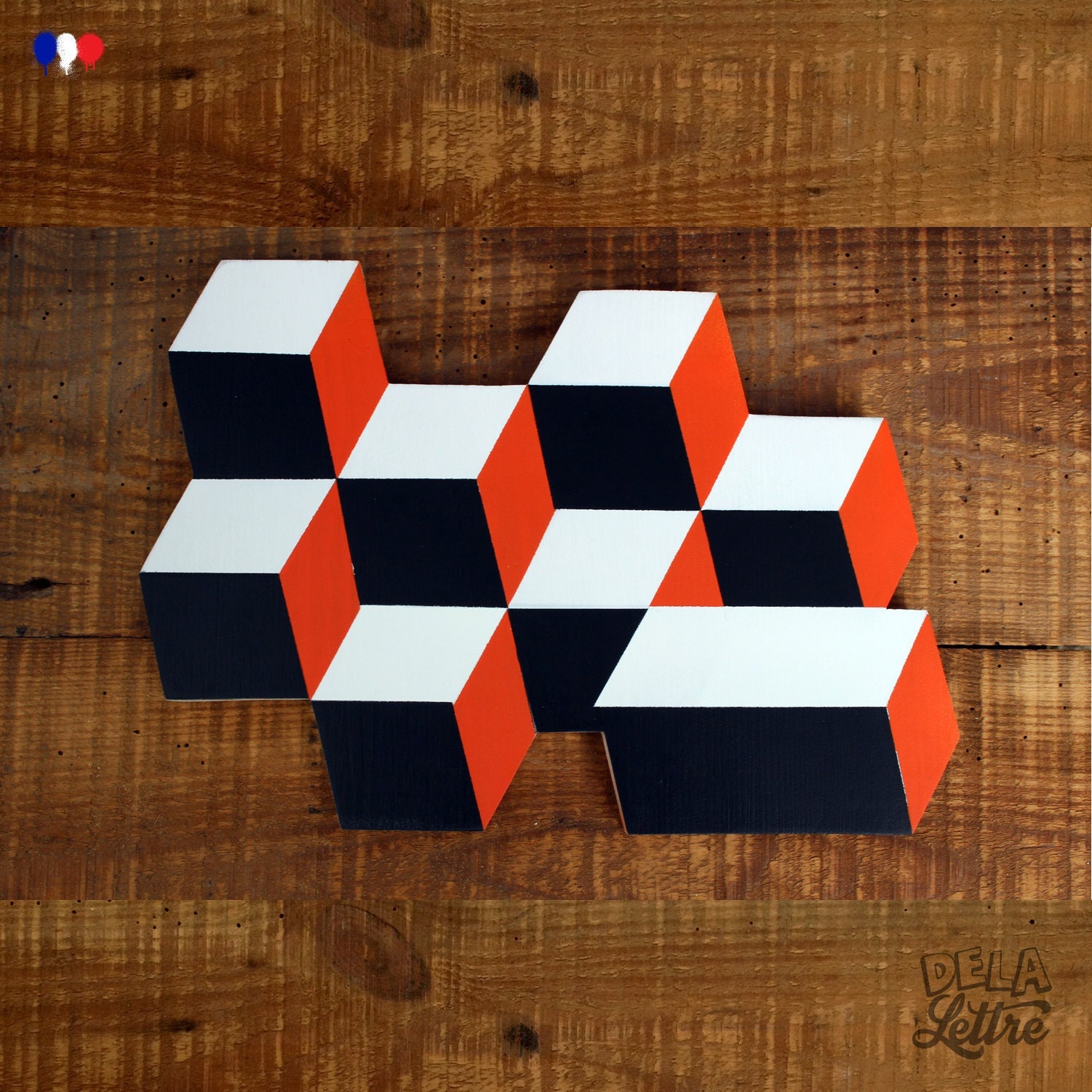 Déco Cubes Scandinaves en Sapin Massif, Fabrication Artisanale Bois Recyclé - Modèle Unique