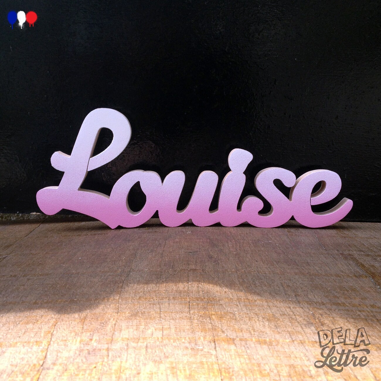 Prénom en Bois et Couleur, Fabrication sur Mesure Sapin Recyclé, Personnalisation Lettres Peintures