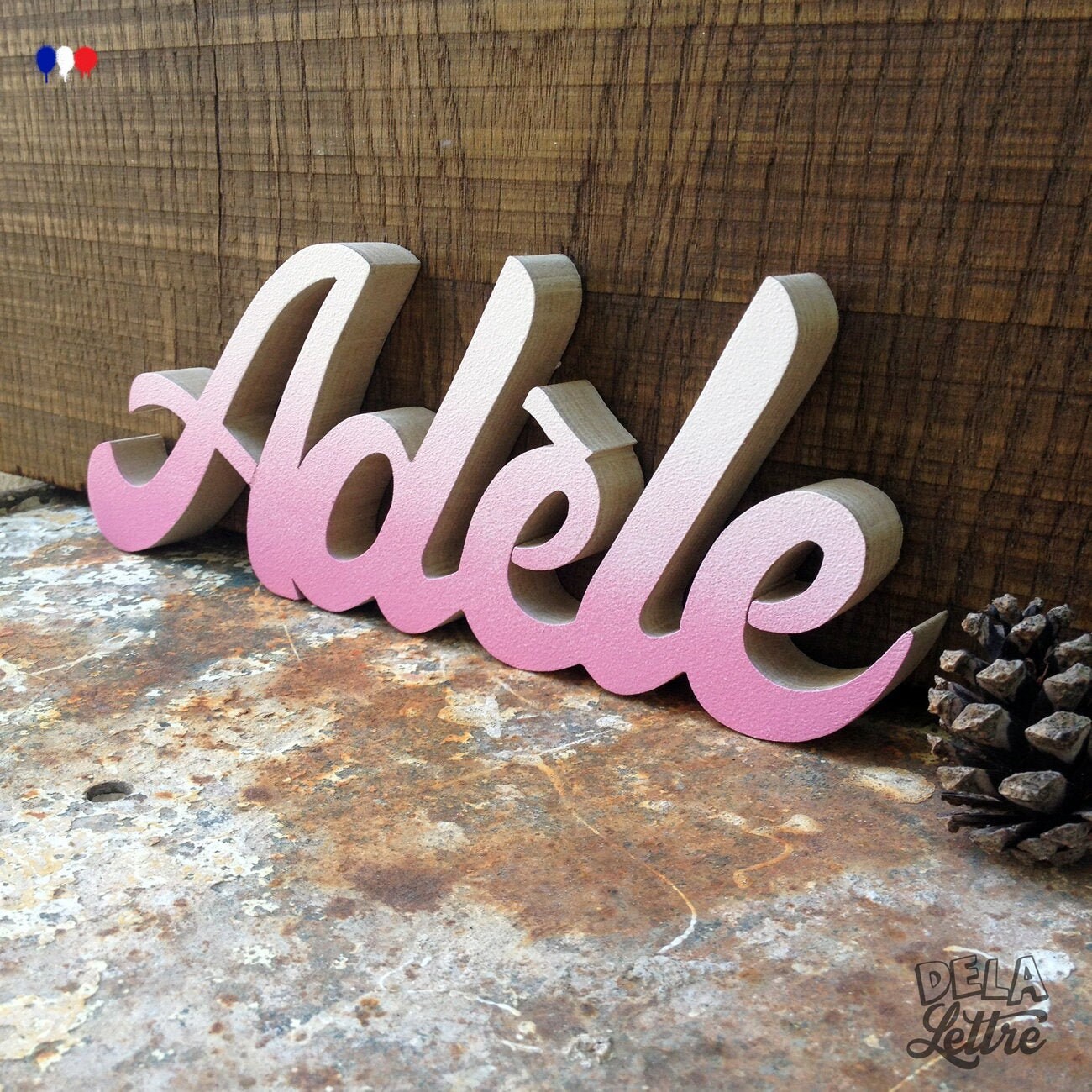 Prénoms Personnalisés en Bois Massif, Mis Peinture Aux Couleurs de Votre Choix, Fabrication Artisana