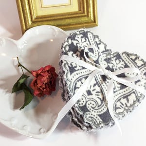 Makeup Remover Pads, Reusable Cotton Wipes, 5” Heart Shape, Reusable Cloth Wipe, Makeup Removal Pad, Washable Facial Pads  M75