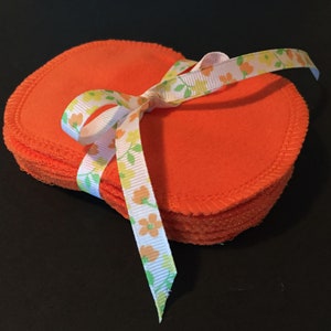 Toallitas de tela reutilizables, 4x5, Toallitas reutilizables, Toallitas de tela para bebé, Toallitas para la familia, Toallitas de género neutro, Naranja, Toallitas, Discos absorbentes de lactancia, Toallita de regalo SW38