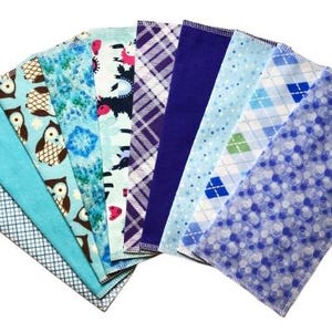 Handkerchief Womens, Ladies Handkerchiefs, Set of 10, Flannel Handkerchiefs, Reusable Tissues, Paperless Hankies, Womens Handkerchief  W91