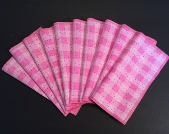 Handkerchief Womens, Ladies Handkerchiefs, Set of 10, Flannel Handkerchiefs, Reusable Tissues,Paperless Hankies,Womens Handkerchief  W61