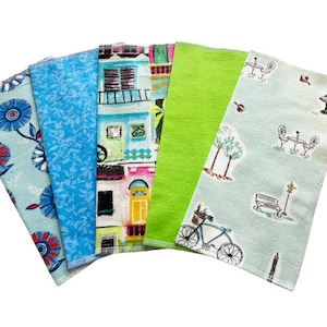 Handkerchief Womens, Ladies Handkerchiefs, Set of 5, Flannel Handkerchiefs, Reusable Tissues, Paperless Hankies, Womens Handkerchief  W87