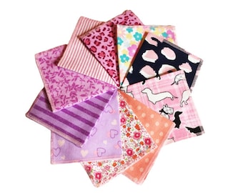 Handkerchief Womens, Ladies Handkerchiefs, Set of 10, Flannel Handkerchiefs, Reusable Tissues,Paperless Hankies,Womens Handkerchief  W66