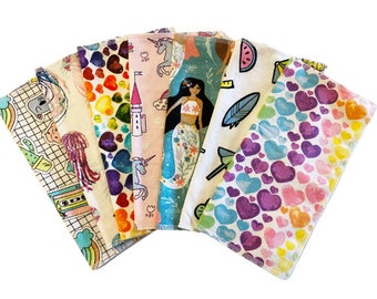 Ladies Handkerchiefs, Set of 7, Girls Handkerchiefs, Handkerchiefs, Flannel Handkerchiefs, Reusable Tissues, Napkins G89NE
