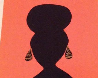 Silueta de Mujer Afroamericana/Reina Negra/Hermana