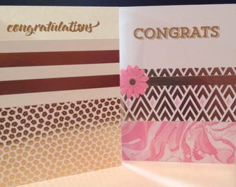 Felicitaciones tarjetas promoción nuevo trabajo/graduación