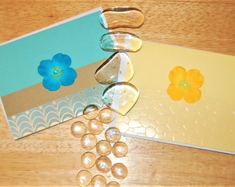 Set de (5) colores tarjetas Thank you/gracias/Hola/en blanco