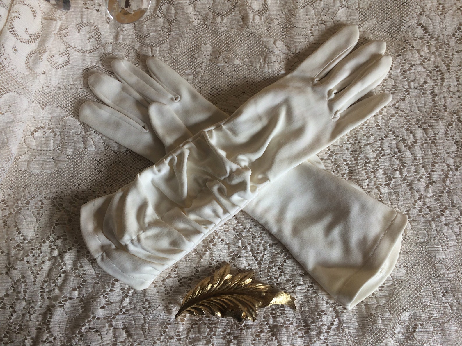 Vintage Princess Gloves White Etsy