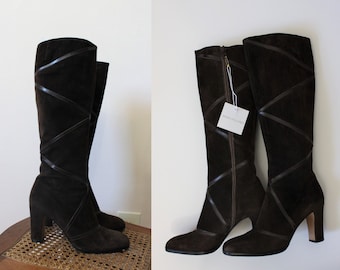 1970s GIVENCHY suede boho boots | rare 70s Givenchy brown suede leather hippie boho boots | size 6 N