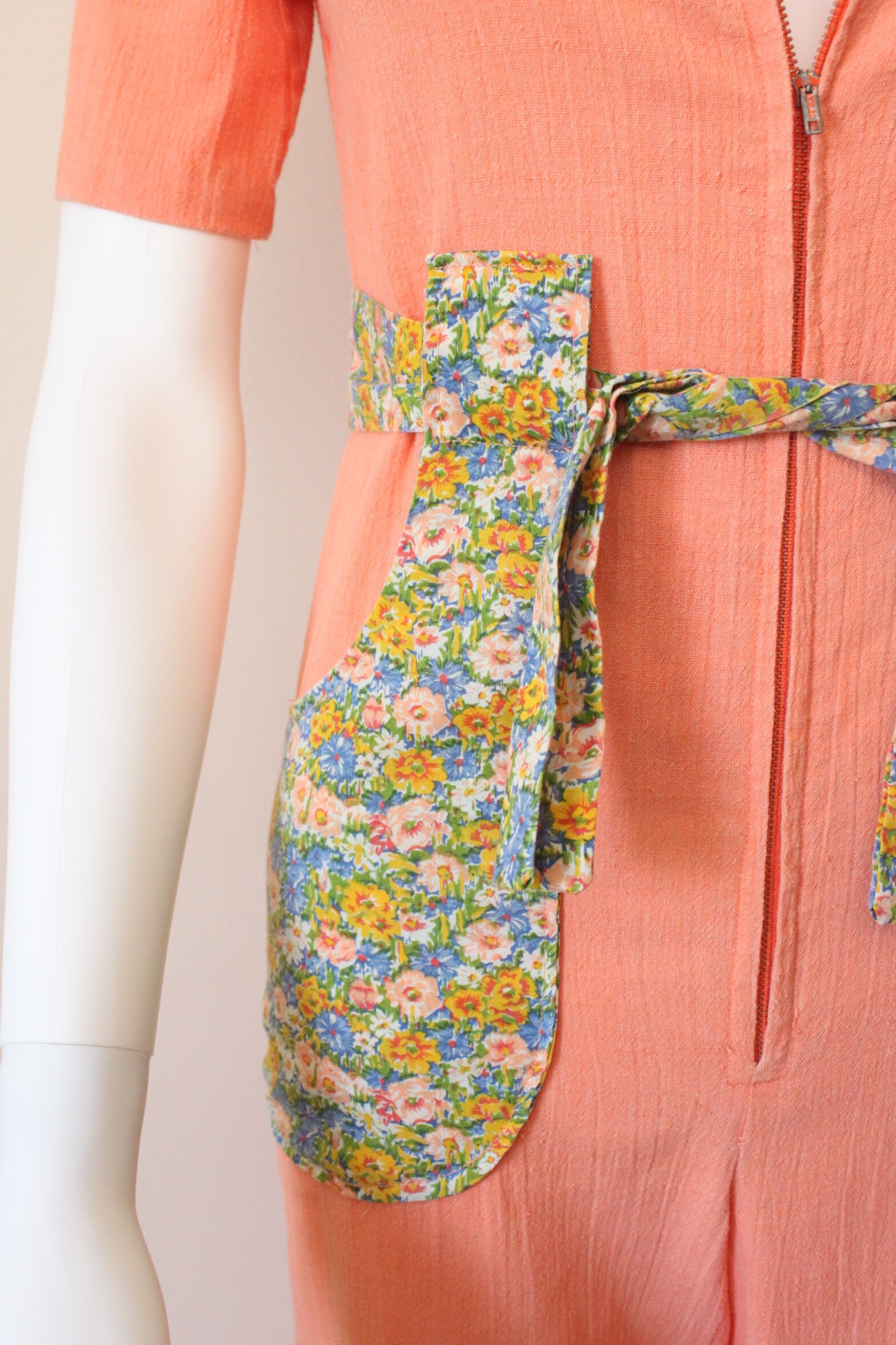 Short Jumpsuit - Sixties Dilemma Orange