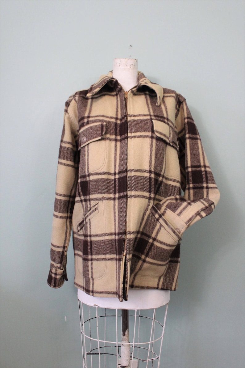 1940s Maine Guide Mackinaw Wool Blanket Jacket / Vintage 40s Field ...