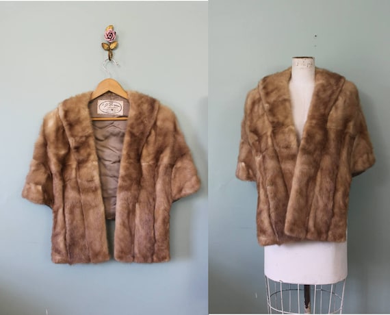 1950s Caramel Mink Stole | 50s Mink Fur Coat |  v… - image 1