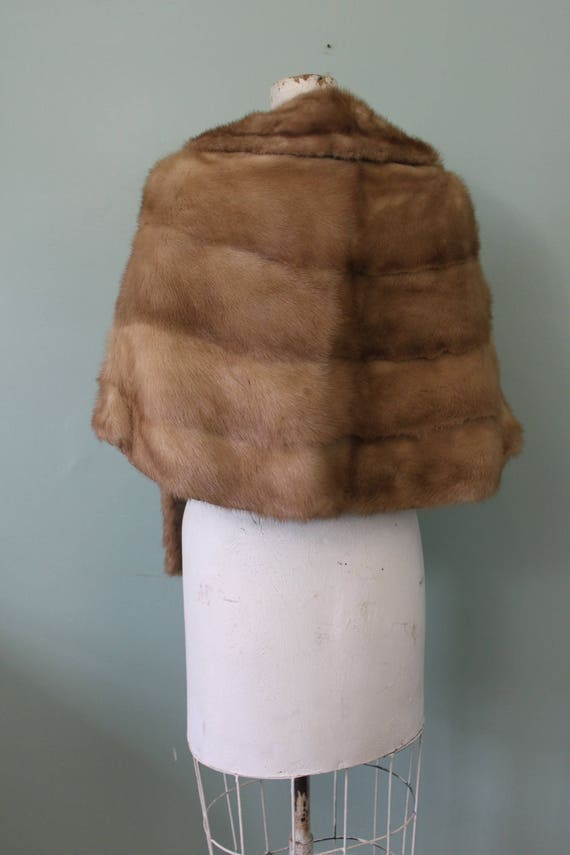 1950s Caramel Mink Stole | 50s Mink Fur Coat |  v… - image 6