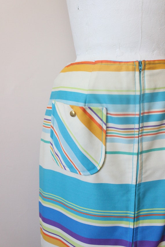 Sunset Stripe rainbow maxi skirt | vintage 1960s … - image 6