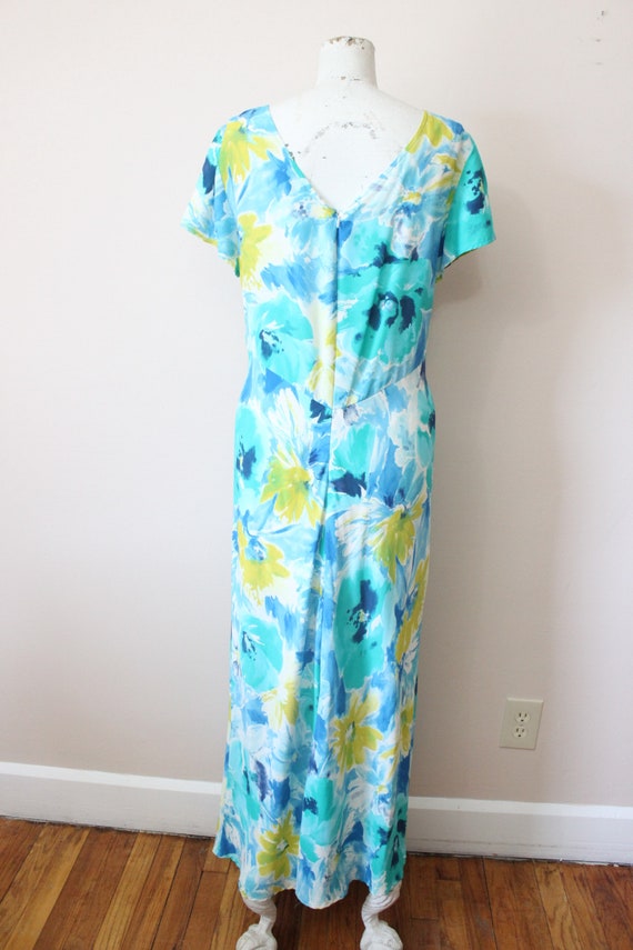 Watercolor Floral rayon dress | 1990s 30s style r… - image 7