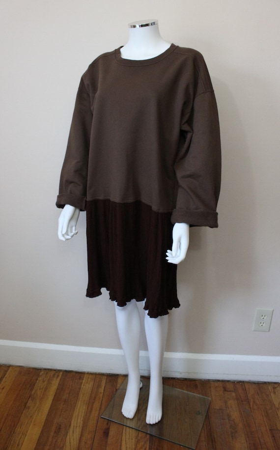 Coffee oversize sweatshirt mini dress | 1980s bro… - image 2