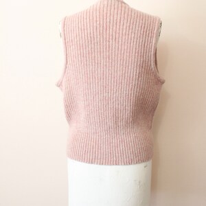 Dusty Pink wool vest 1990s light pink cable knit wool zippered vest medium large image 7