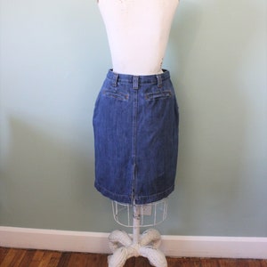 SALE Gap Workers jean skirt 1990s mid wash blue cotton denim high waist skirt 29 waist image 5