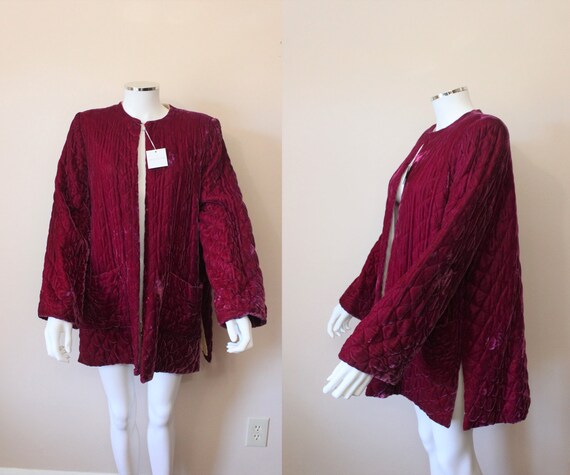 Bacall velvet lounge jacket | 1940s TEXTRON lush b