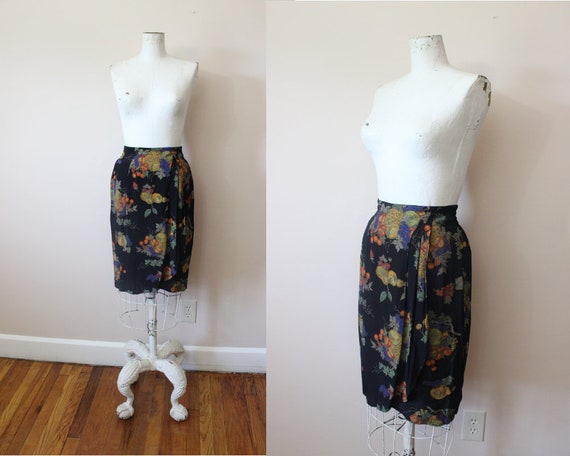 Painted Fruit skirt | 1980s Carol Little fruit pri
