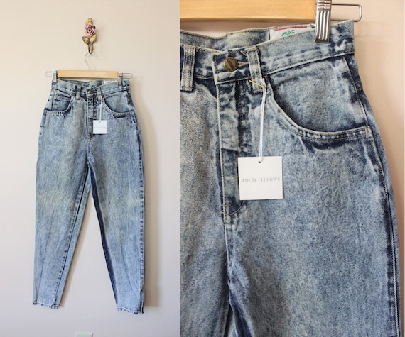 Acid Wash skinny jeans | 1980s acid wash indigo hi