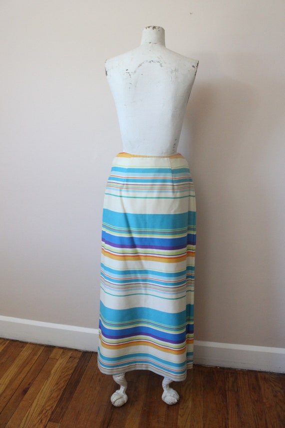 Sunset Stripe rainbow maxi skirt | vintage 1960s … - image 7