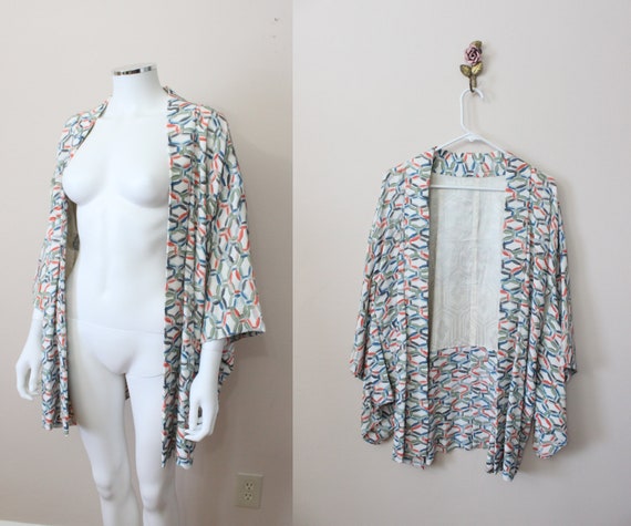 Yoshiwara Shima rayon haori kimono | 1940s rayon c