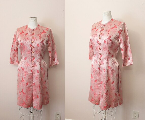 Loungees hostess dress | 1960s romantic red orient