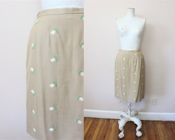 Tour de Holland mini skirt | 1960s neutral beige … - image 1