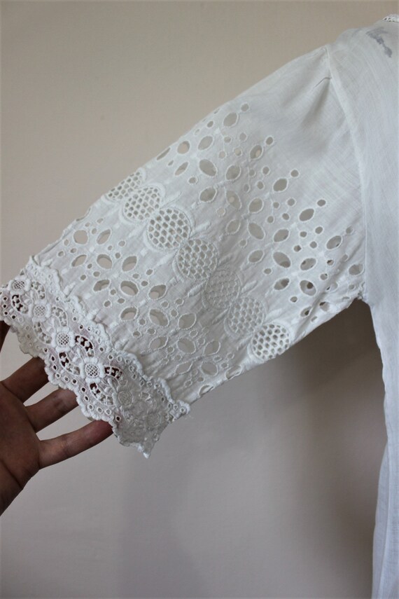 Honeycomb sheer tea dress | vintage 1920s white e… - image 7